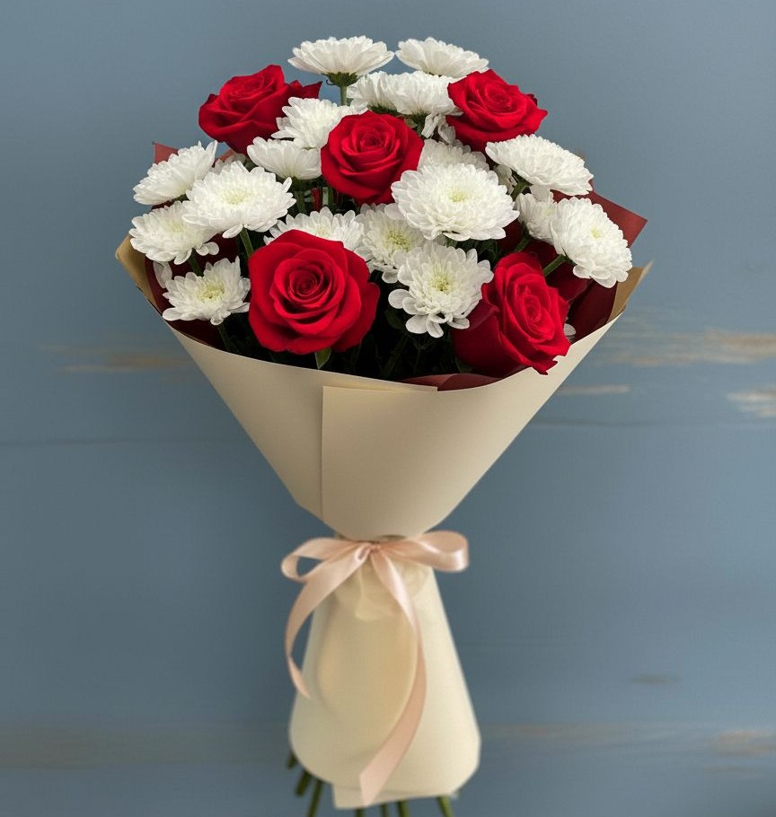 Букет цветов из: Розы и Хризантемы в Димитровграде