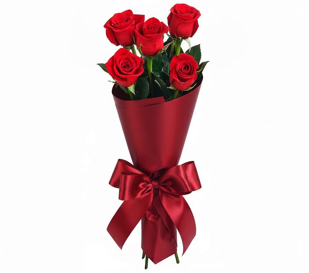 Букет 5 Красных роз Эдлесс Лав в Димитровграде