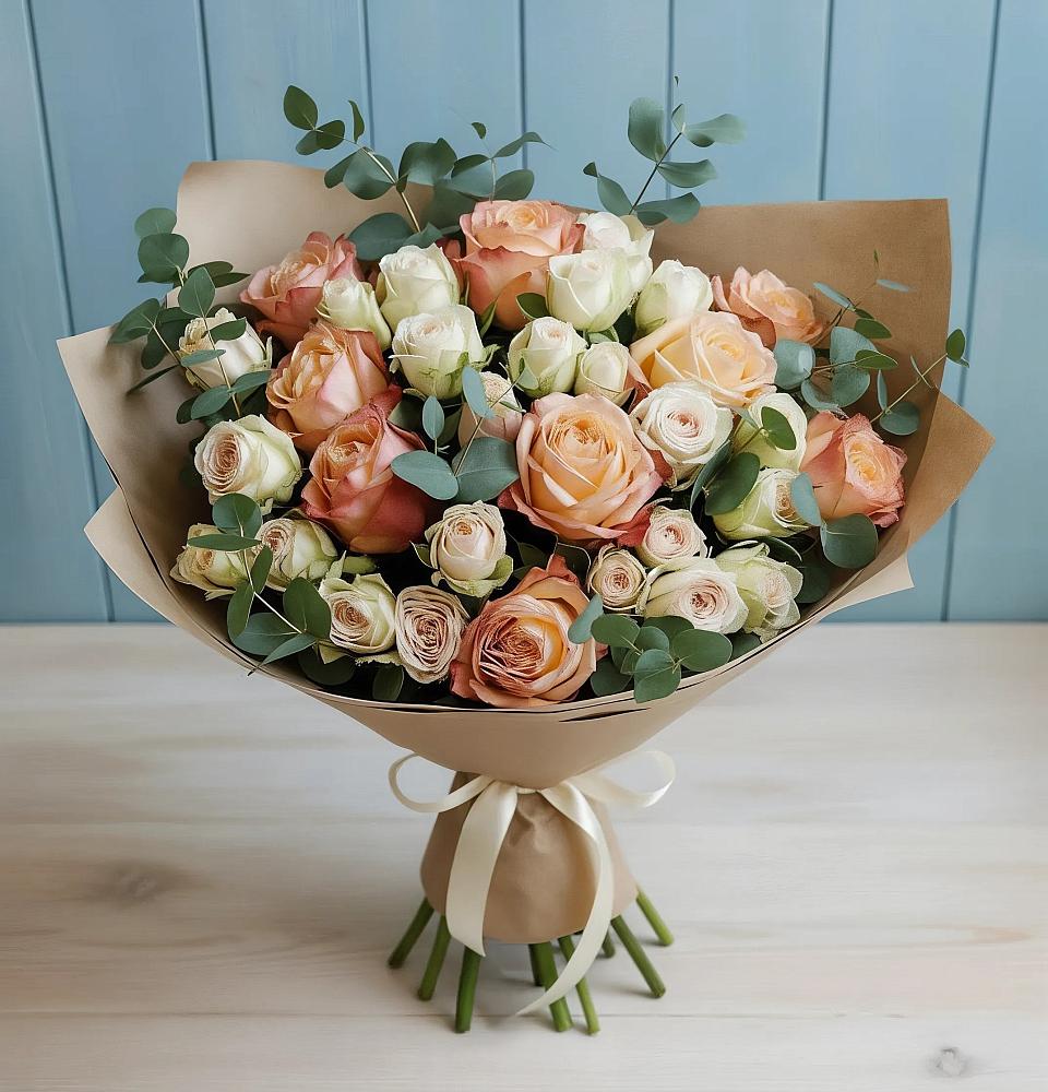 Букет цветов из: Альстромерии и Розы в Димитровграде