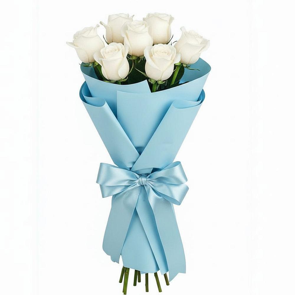 Букет 7 белых роз Проуд в Димитровграде