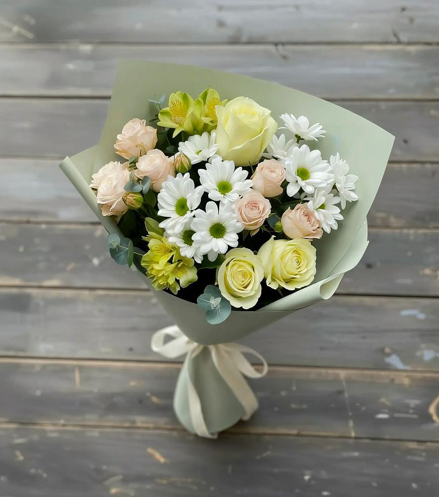 Букет цветов из: Альстромерии, Розы и Хризантемы в Димитровграде