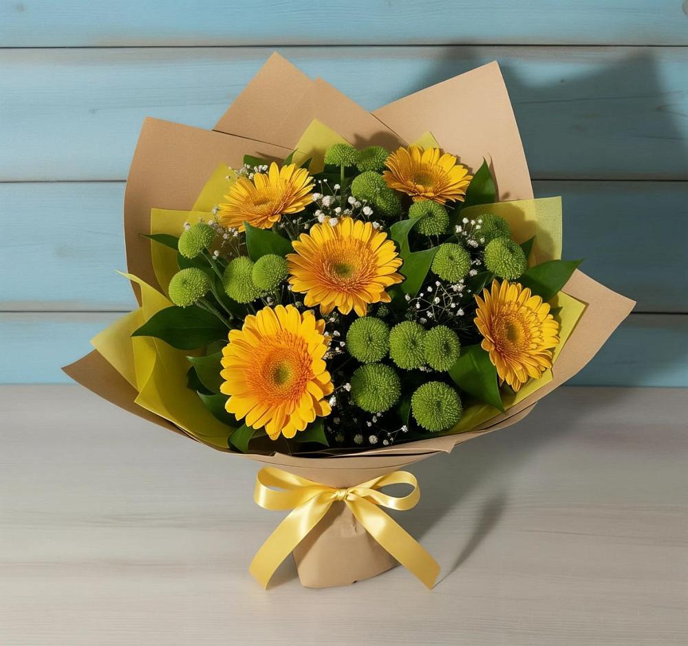Букет цветов из: Герберы и Хризантемы в Димитровграде