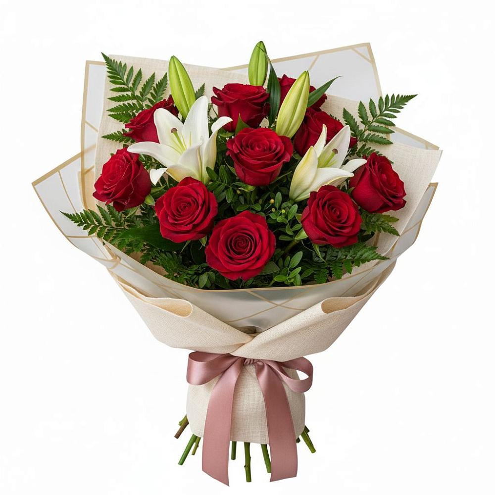 Букет цветов из: Лилии и Розы в Димитровграде