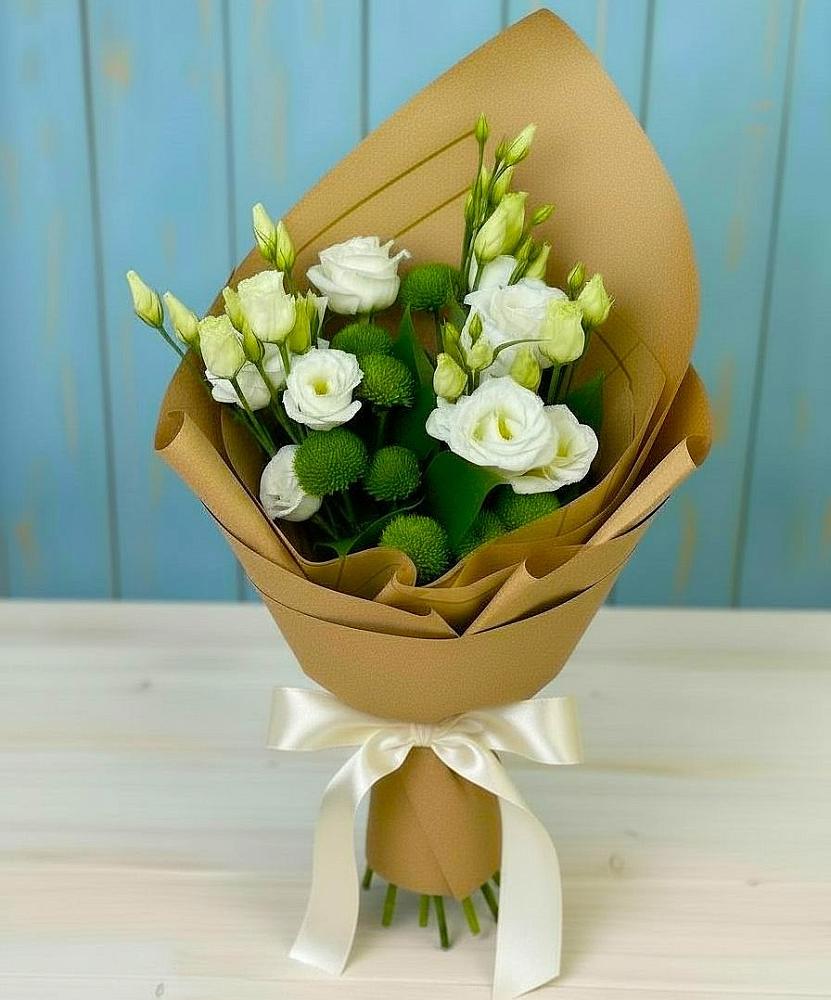 Букет цветов из: Хризантемы и Лизиантусы в Димитровграде