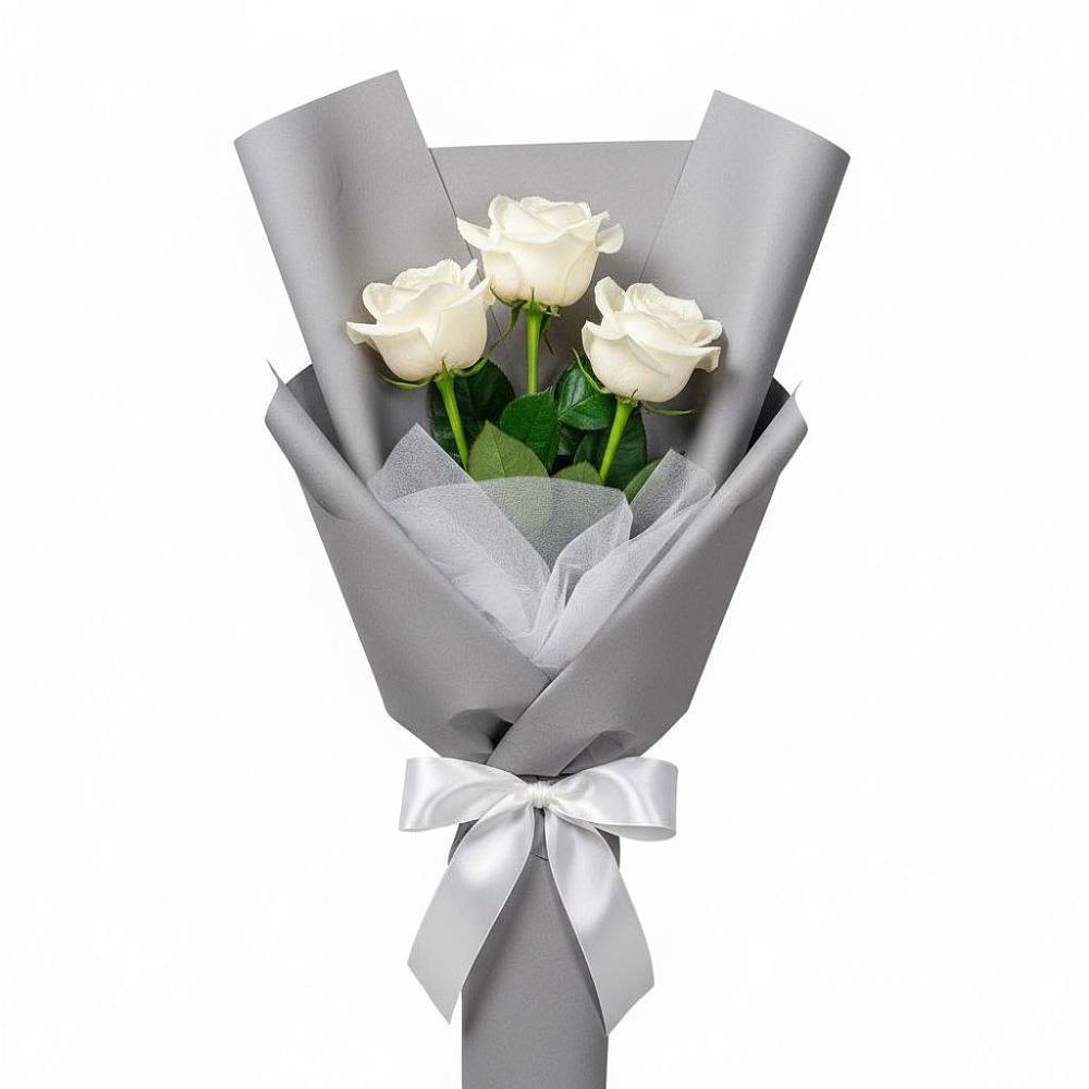 Букет 3 белые розы в Димитровграде