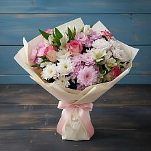 Букет цветов из:  Хризантемы, Альстромерии и Розы в Димитровграде