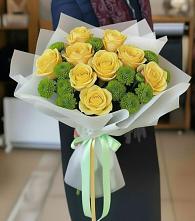 Букет цветов из:  Хризантемы и Розы в Димитровграде