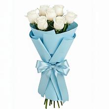 Букет 7 белых роз Проуд в Димитровграде