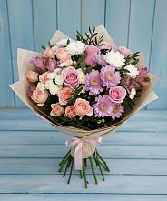 Букет цветов из:  Хризантемы, Розы и Альстромерии в Димитровграде