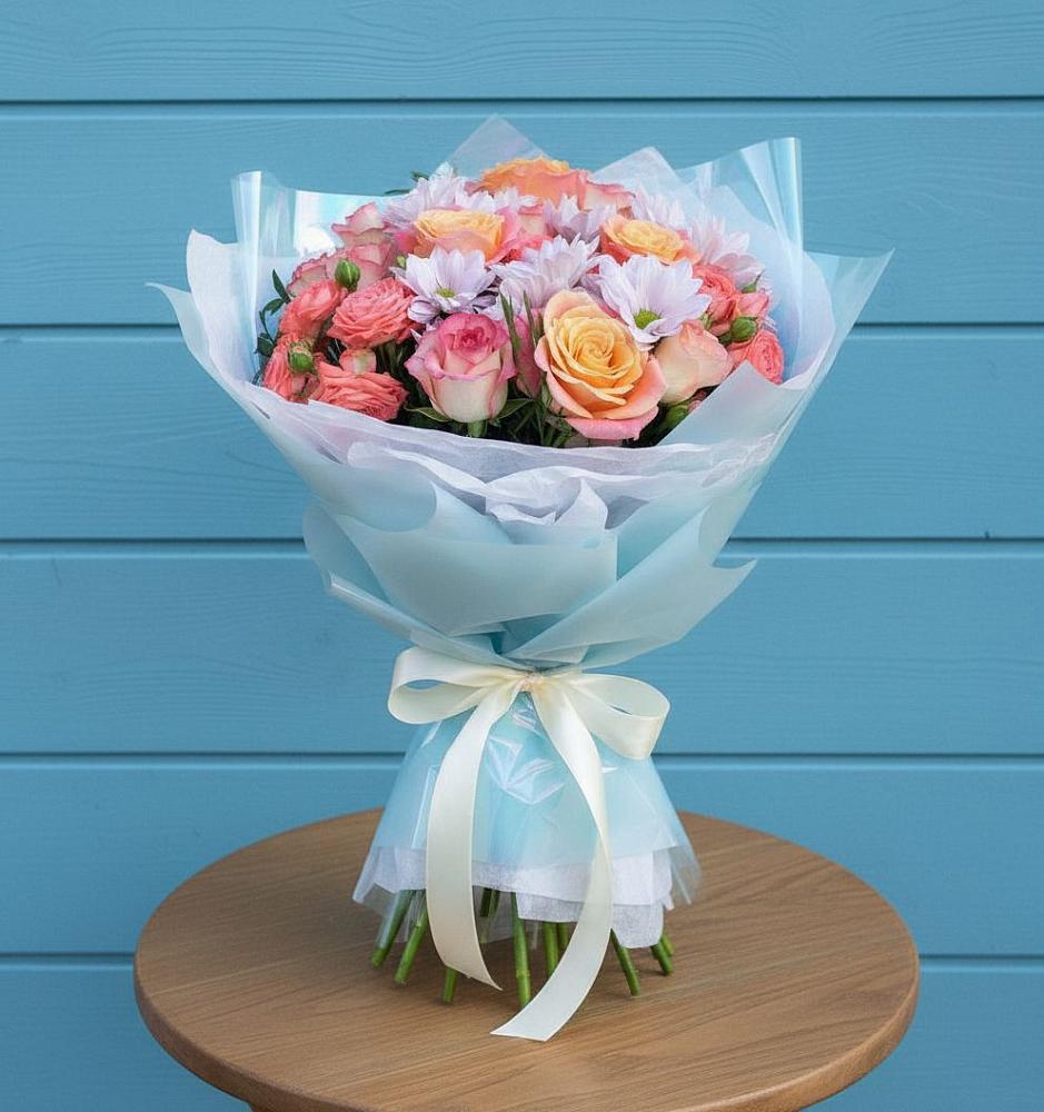 Букет цветов из: Хризантемы и Розы в Димитровграде