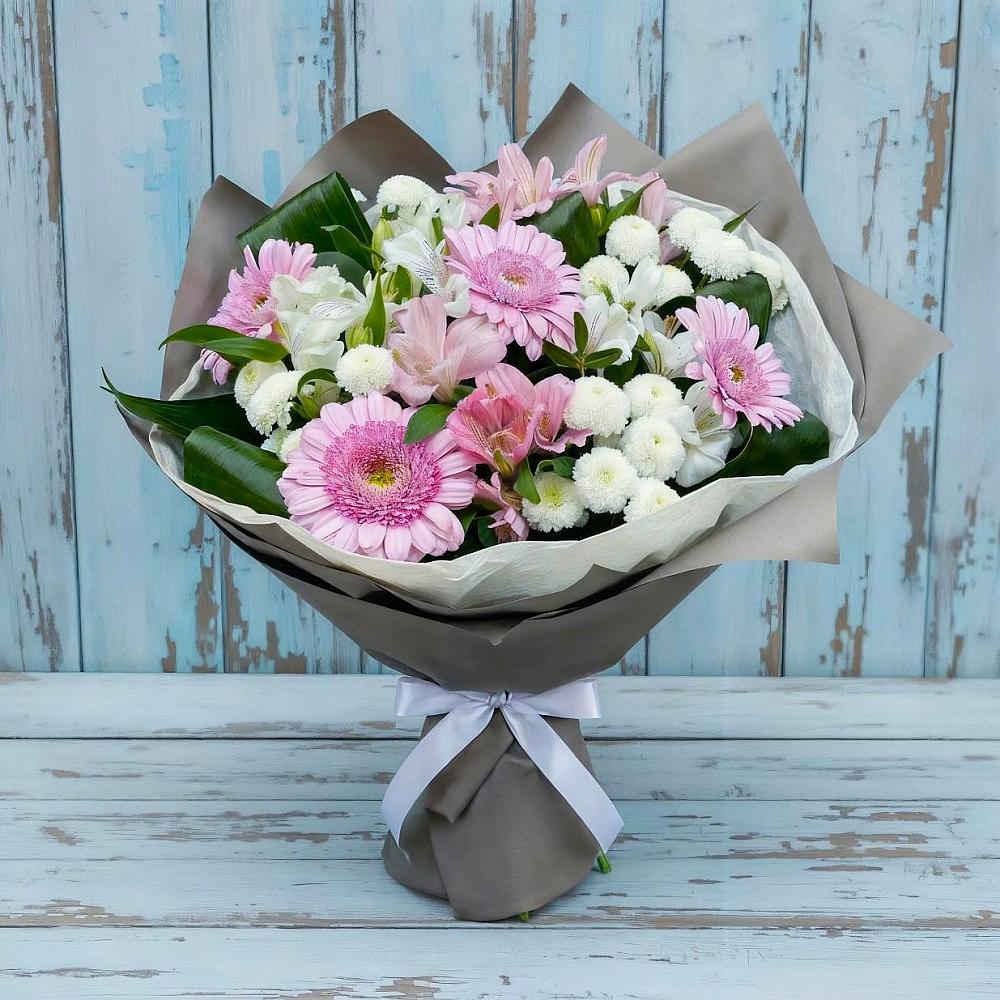 Букет цветов из: Герберы, Альстромерии и Хризантемы в Димитровграде