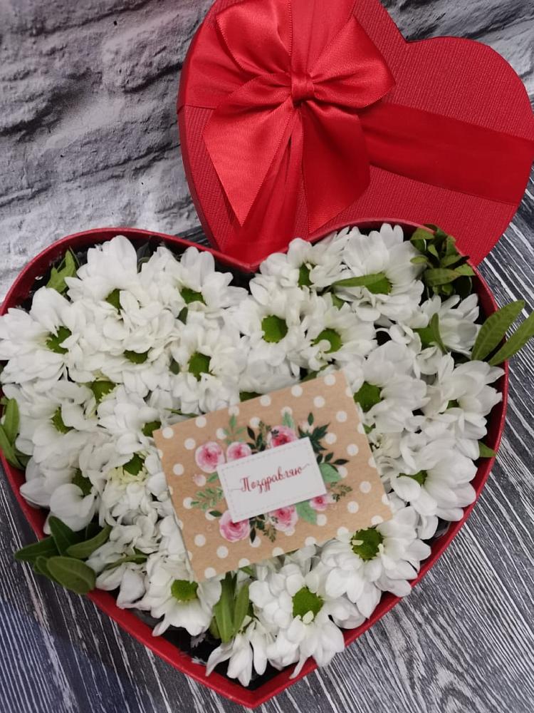 Цветочная композиция из Хризантемы в виде сердца в Димитровграде