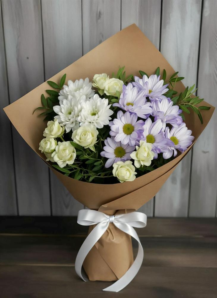 Букет цветов из: Хризантемы и Розы в Димитровграде